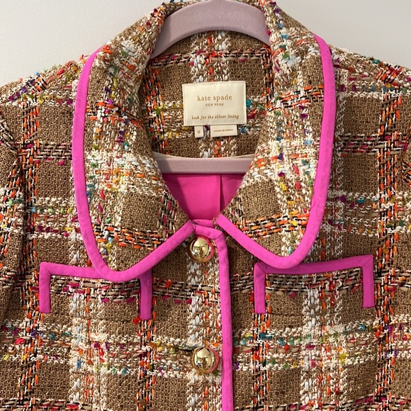 Kate Spade New York - Cute Blazer - Size 6 - Tweed Pink & Tan - Picture 3 of 10